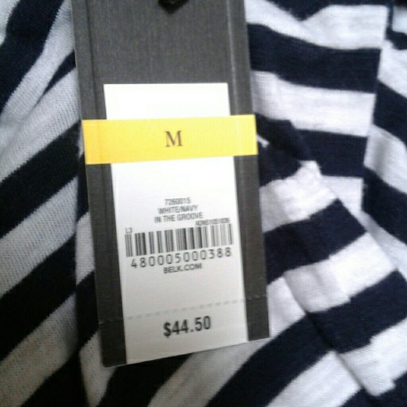 Nwt ! Crown & Ivy Navy / White  Spring   Top  M - Picture 2 of 6